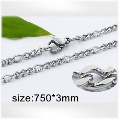 Ocelový náhrdelník - Hmotnost: 12.8 g, 750*3mm